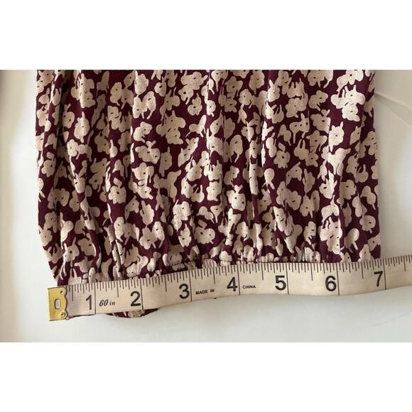 The Great Dress Sleep Size 2 (US M) Burgundy Floral Print V Neck Boho Relaxed - Picture 9 of 11